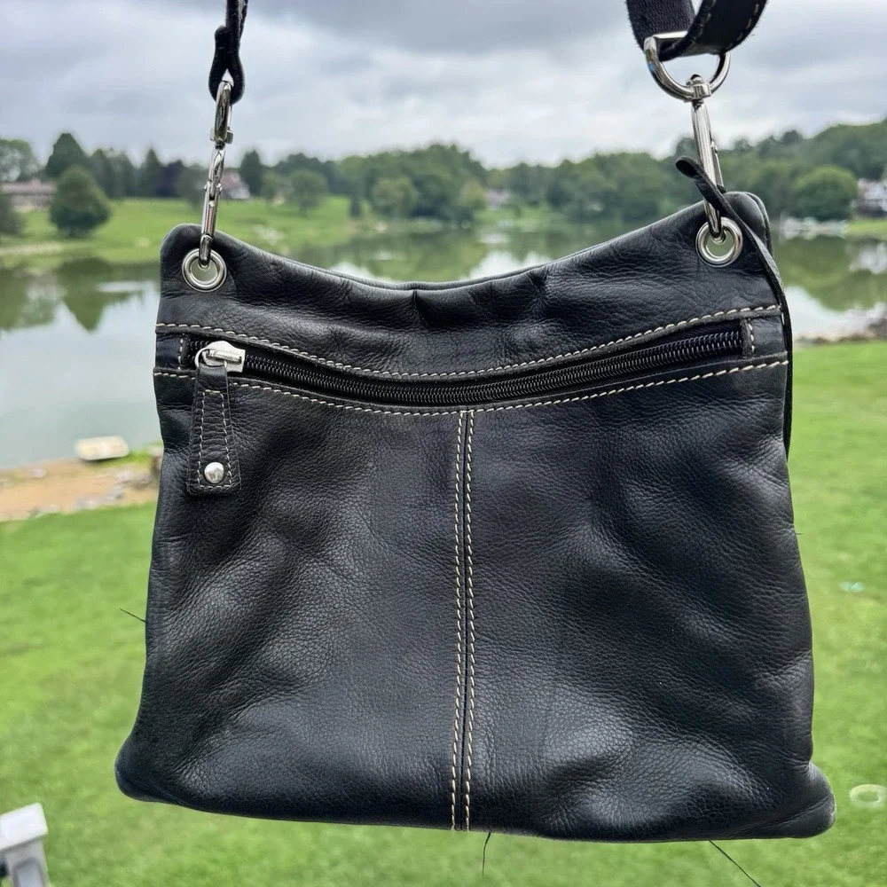 Fossil Y2K Sutton Crossbody Bag Black Pebble Leather Hobo Gorpcore Purse